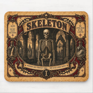 Skeleton, Vintage Circus Monster Mouse Pad