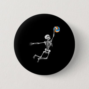 Skeleton Volleyball Halloween Costume Boys Teens G 6 Cm Round Badge