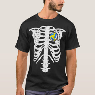 Skeleton Volleyball In Heart Costume Halloween Pre T-Shirt