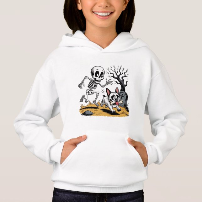 Skeleton vs French Bulldog – Funny Halloween Chase (Front)