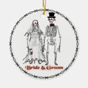 Skeleton Wedding Ceramic Ornament