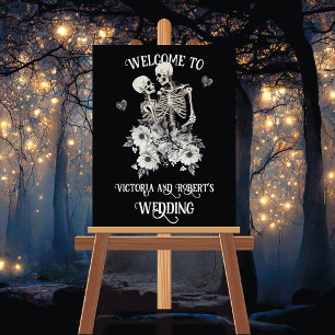 Skeleton Wedding Couple Wedding Welcome Sign