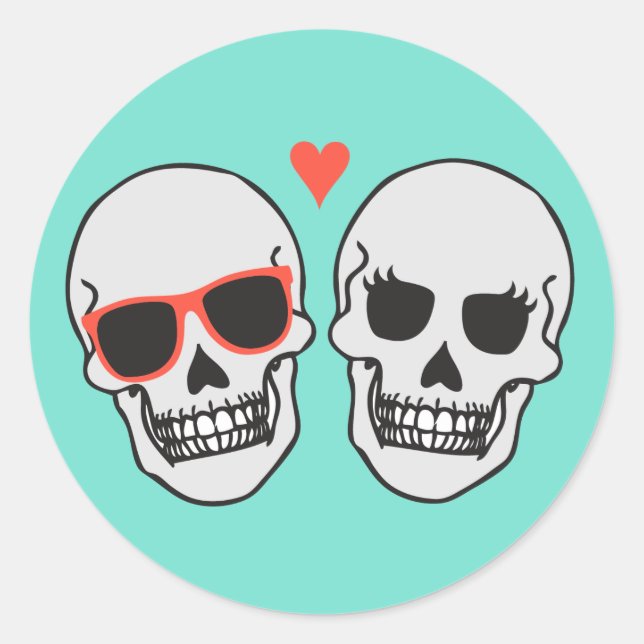 Skeleton Wedding (Turquoise) Envelope Seal (Front)