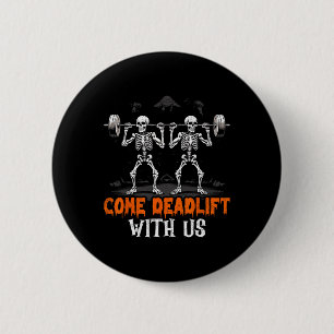 Skeleton Weightlifter Bodybuilder Workout Fitness 6 Cm Round Badge