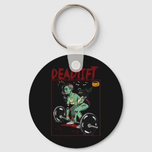 Skeleton Weightlifter Bodybuilder Workout Fitness Key Ring