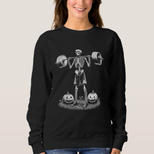 Skeleton Weightlifting Fitness Workout Gym Player Sweatshirt