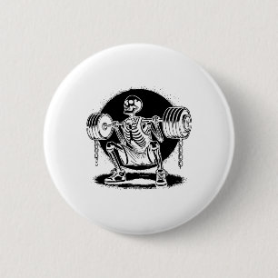 Skeleton Weightlifting Weightlifter Bodybuilding  6 Cm Round Badge