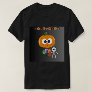 Skeleton & Wide Eyed Pumpkin Halloween Balloons Gr T-Shirt