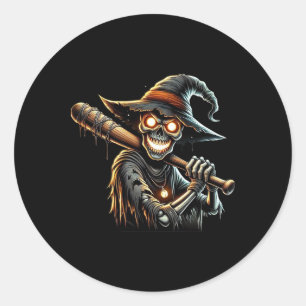 Skeleton Witch Sell Player Halloween Costume Party Classic Round Sticker