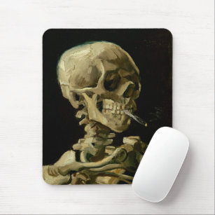 Skeleton with a Burning Cigarette   Van Gogh Mouse Pad