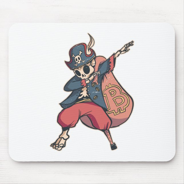 Skeleton with Bitcoin Logo Mouse Pad (Front)