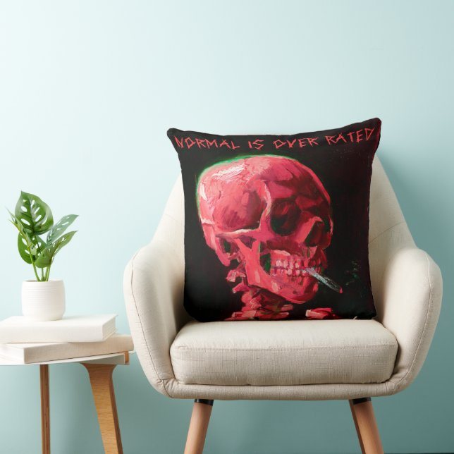 Skeleton with Burning Cigarette by Van Gogh  Cushion (Chair)