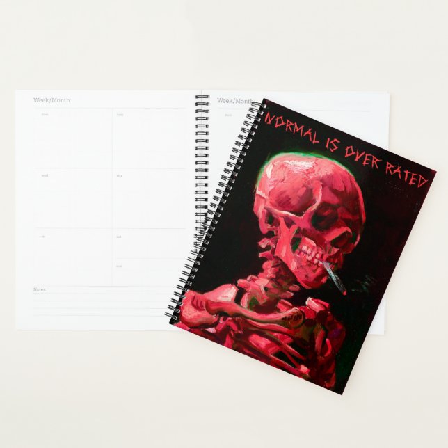 Skeleton with Burning Cigarette by Van Gogh  Planner (Display)