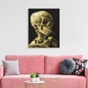 Skeleton with Burning Cigarette Vincent van Gogh Canvas Print