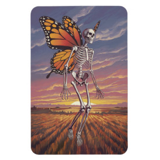 Skeleton with Butterfly Wings Design Magnet