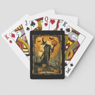 Skeleton with Evil Pumpkin Tarot Card