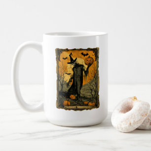 Skeleton with Evil Pumpkin Tarot Card Coffee Mug