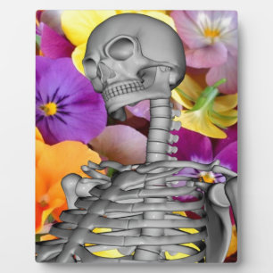 Skeleton with Flowers Plaque