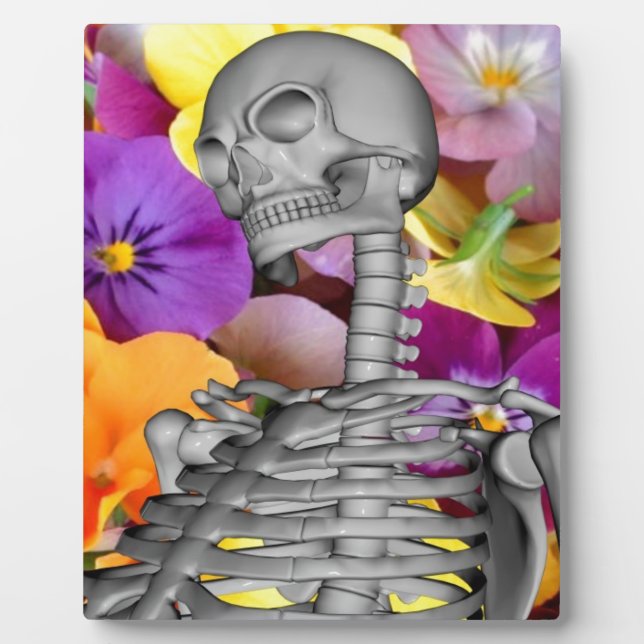 Skeleton  with Flowers Plaque (Front)
