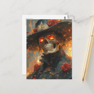 Skeleton With Glowing Eyes Postcard