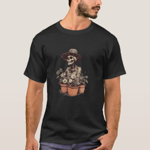 Skeleton with Green Thumb for Gardening Fun Costum T-Shirt
