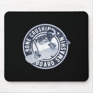 Skeleton With Helmet Skateboard Longboard Cruiser Mouse Pad