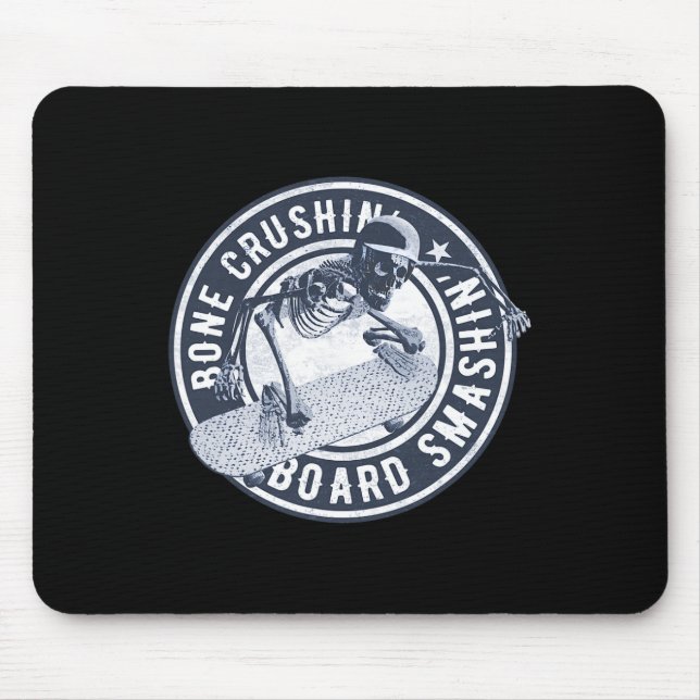 Skeleton With Helmet Skateboard Longboard Cruiser  Mouse Pad (Front)