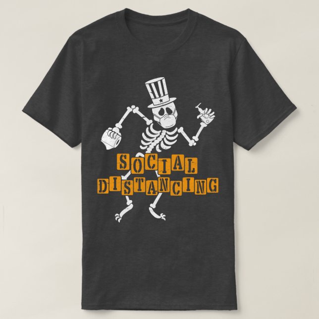 Skeleton With Paper Toilet And hand wash gel Danci T-Shirt (Design Front)