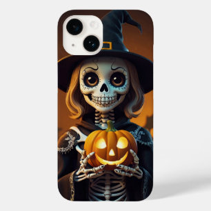 Skeleton with Pumpkin Halloween Tee Case-Mate iPhone 14 Case