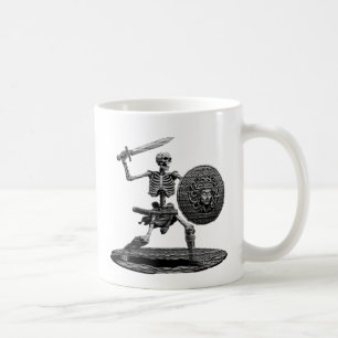 Skeleton with Sword and Shield Coffee Mug