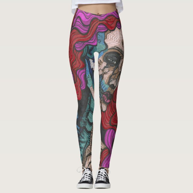 Skeleton Woman Leggings (Front)