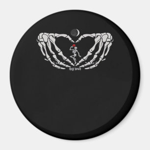 Skeleton Woman With Red In Heart Made Of Hands Fes Magnet