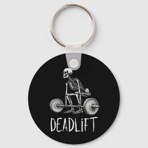 Skeleton Workout Halloween Weight Lifting Fitness Key Ring