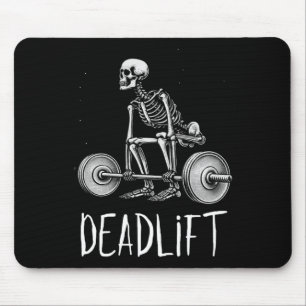 Skeleton Workout Halloween Weight Lifting Fitness Mouse Pad