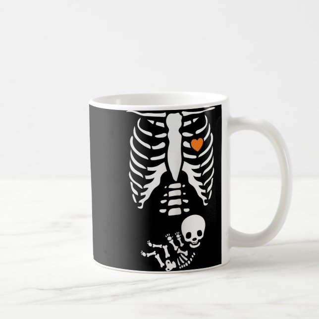 Skeleton Xray Halloween Costume Pregnant Women Mom Coffee Mug (Right)