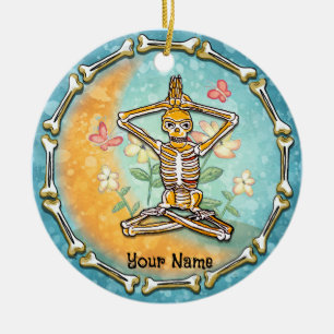 Skeleton Yoga   Ceramic Ornament