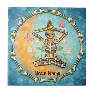Skeleton Yoga   Ceramic Tile