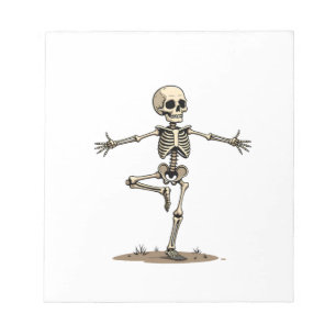 Skeleton Yoga � Funny Halloween Fitness Shirt Notepad