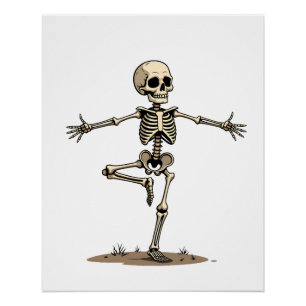Skeleton Yoga � Funny Halloween Fitness Shirt Poster