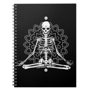 Skeleton Yoga Meditating Halloween Gift for Yoga Notebook