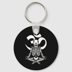 Skeleton Yoga Meditation Om Costume Funny Aum Hall Key Ring