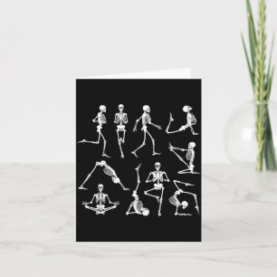 Skeleton Yoga Poses Funny Halloween Flexible Bone Card