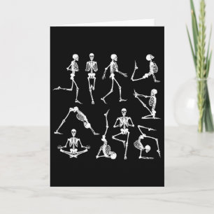 Skeleton Yoga Poses Funny Halloween Flexible Bone Card