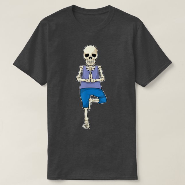 Skeleton Yoga Stretching exercise Fitness T-Shirt (Design Front)
