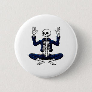 Skeleton Yogi _1 6 Cm Round Badge