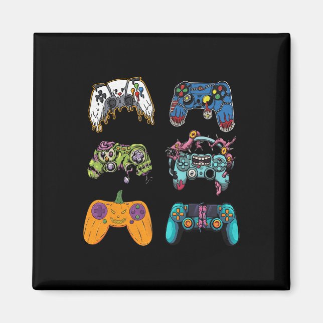 Skeleton Zombie Gaming Controllers Halloween For G Magnet (Front)