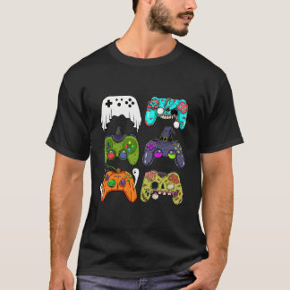 Skeleton Zombie Gaming Controllers Halloween For G T-Shirt