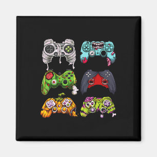 Skeleton Zombie Gaming Controllers Halloween Gamer Magnet