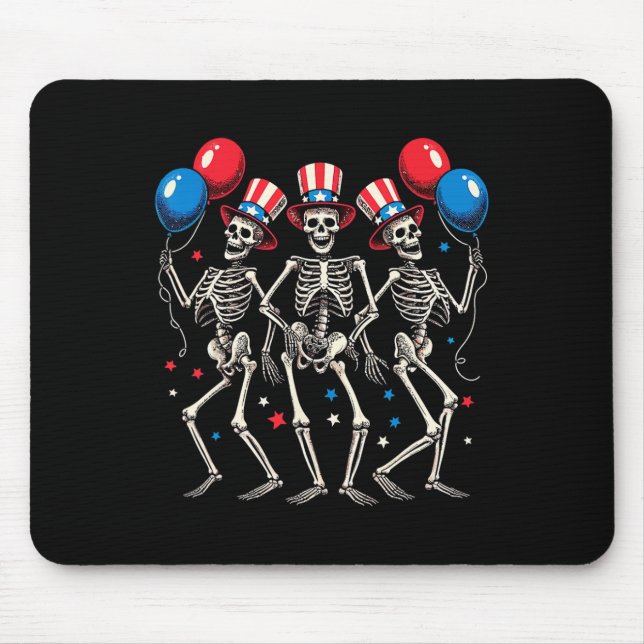 Skeletons 4th Of July Funny Independence Day 2  Mouse Pad (Front)