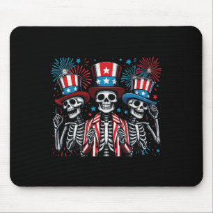 Skeletons 4th Of July Funny Independence Day 3  Mouse Pad